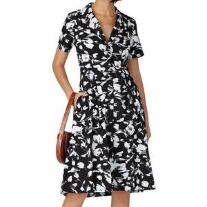 Jason Wu Black and White Floral Midi Dress